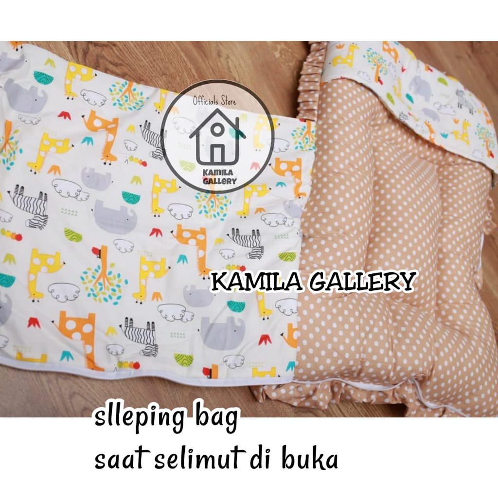 KASUR BAYI SLEEPINGBAG SELIMUT BAYI TOPI / SLEEPING BAG RESLETING KASUR BAYI TERMURAH