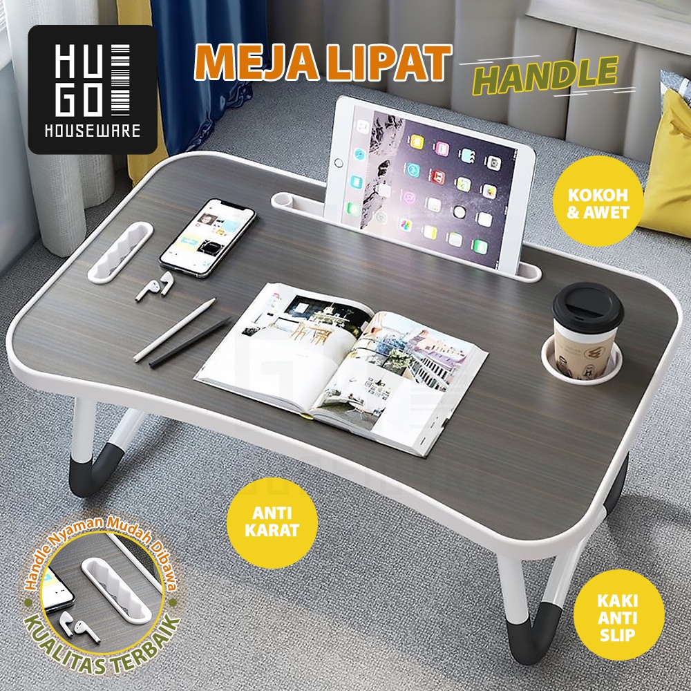 HUGO Meja Lipat Portable dengan Handle / Meja Belajar Anak / Meja Laptop Multifungsi Anti Air