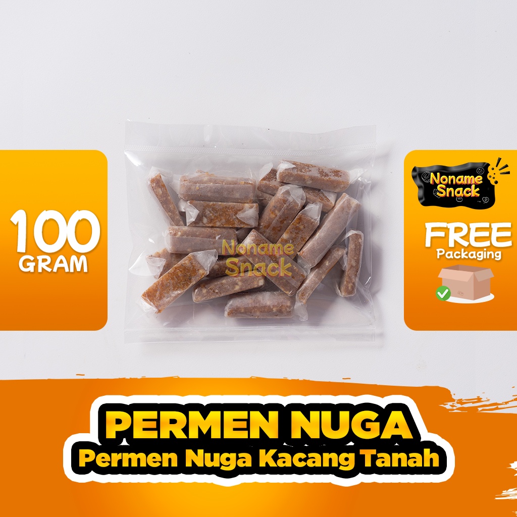 NoName Snack - Permen Nuga Kacang Tanah Kue Noga Tradisional Grosir 100Gr