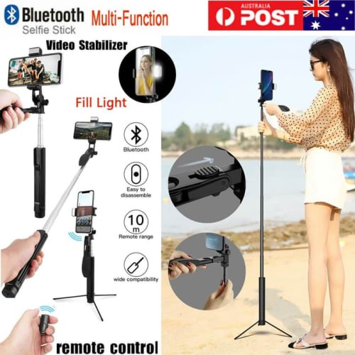 Tongsis Bluetooth A21 Led Tripod Stabilizer Gimbal Selfie stick 1.6m