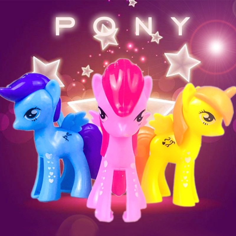 Set 3Pcs Mainan  Action Figure My  Little  Pony  untuk Anak  