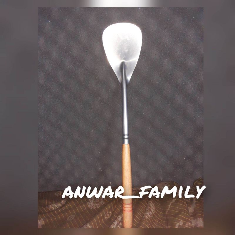 irus sodet nasi goreng stainless gagang kayu diameter 40 cm / Sutil stainless tebal
