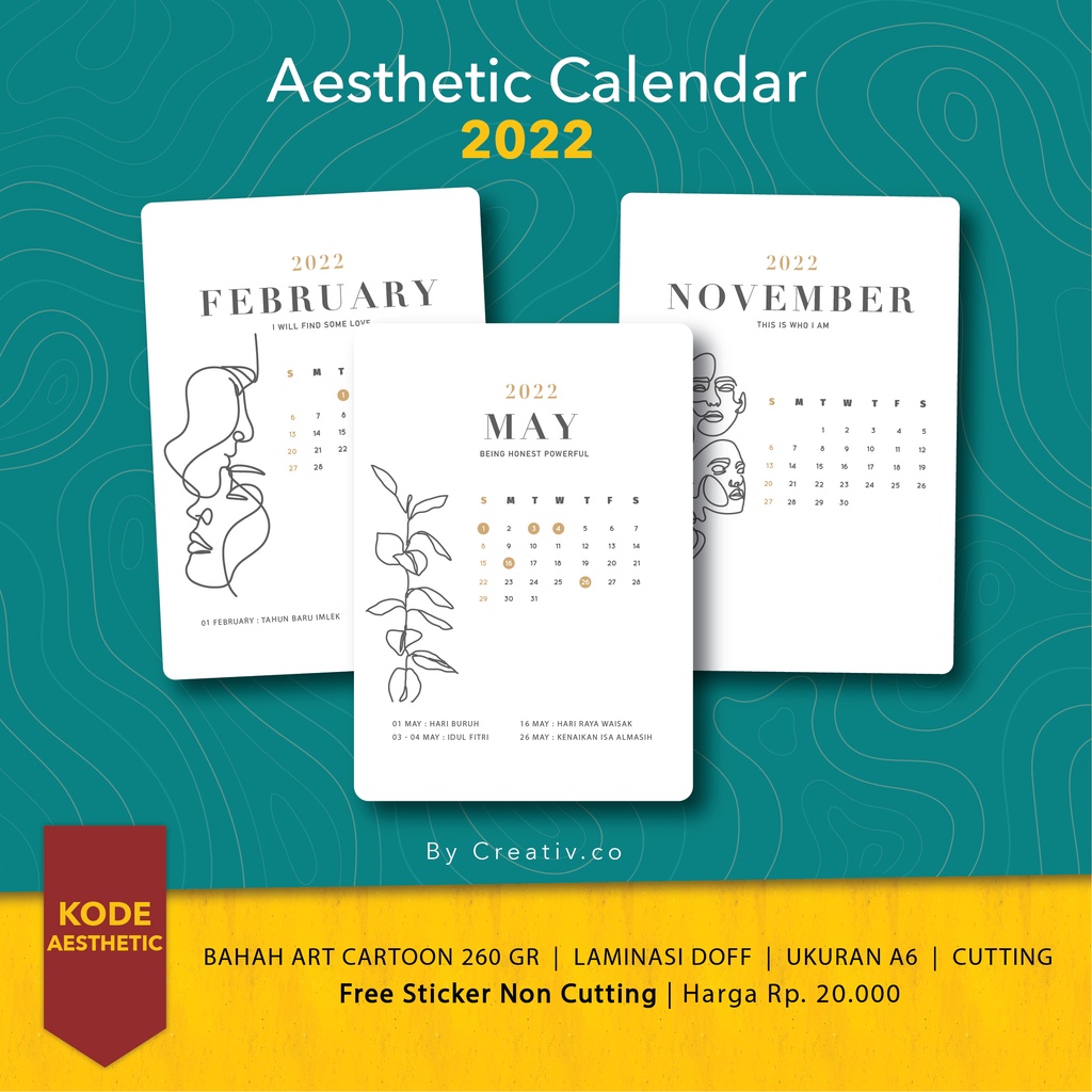 

KALENDER AESTHETIC 12 BULAN [TERMURAH + BONUS STICKER] TAHUN 2024