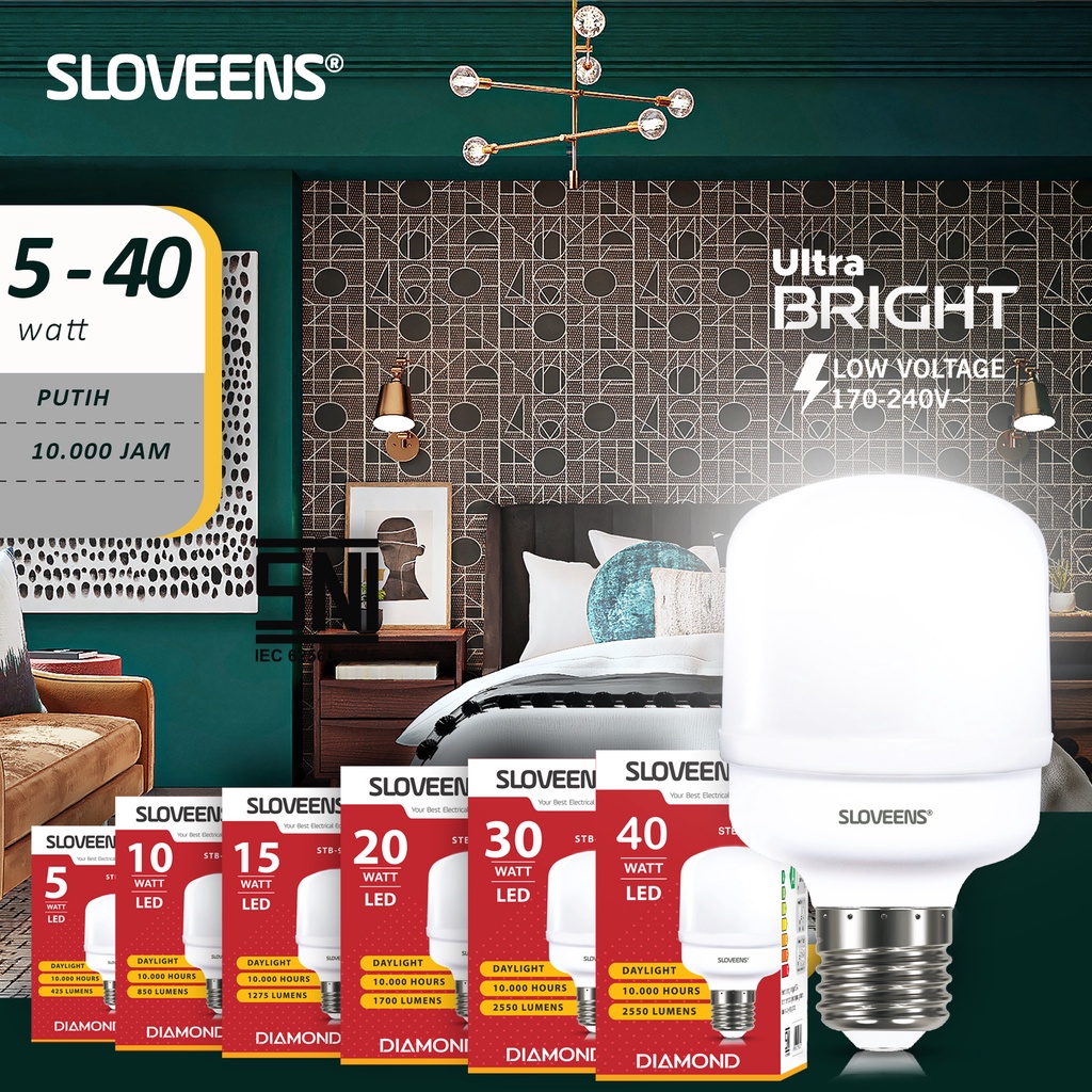 Lampu LED Sloveens 40W JUMBO BER SNI XTRA TERANG DI KELAS MURAH, BEST SELLER PILIHAN TOP SUPER MURAH