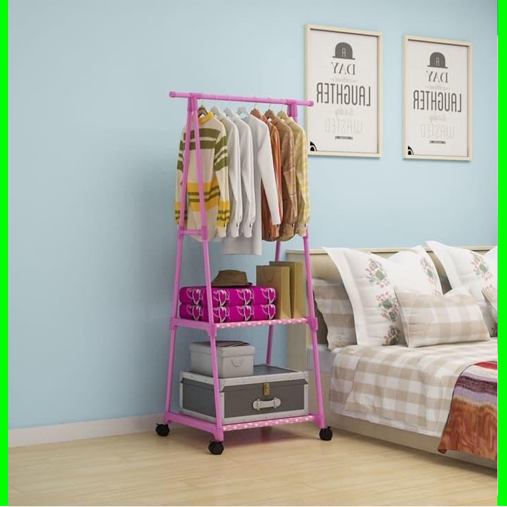 Rak Gantungan Baju Besi Segitiga Stand Hanger Triangle Portable Single Jemuran Baju Gantungan Baju Model Segitiga