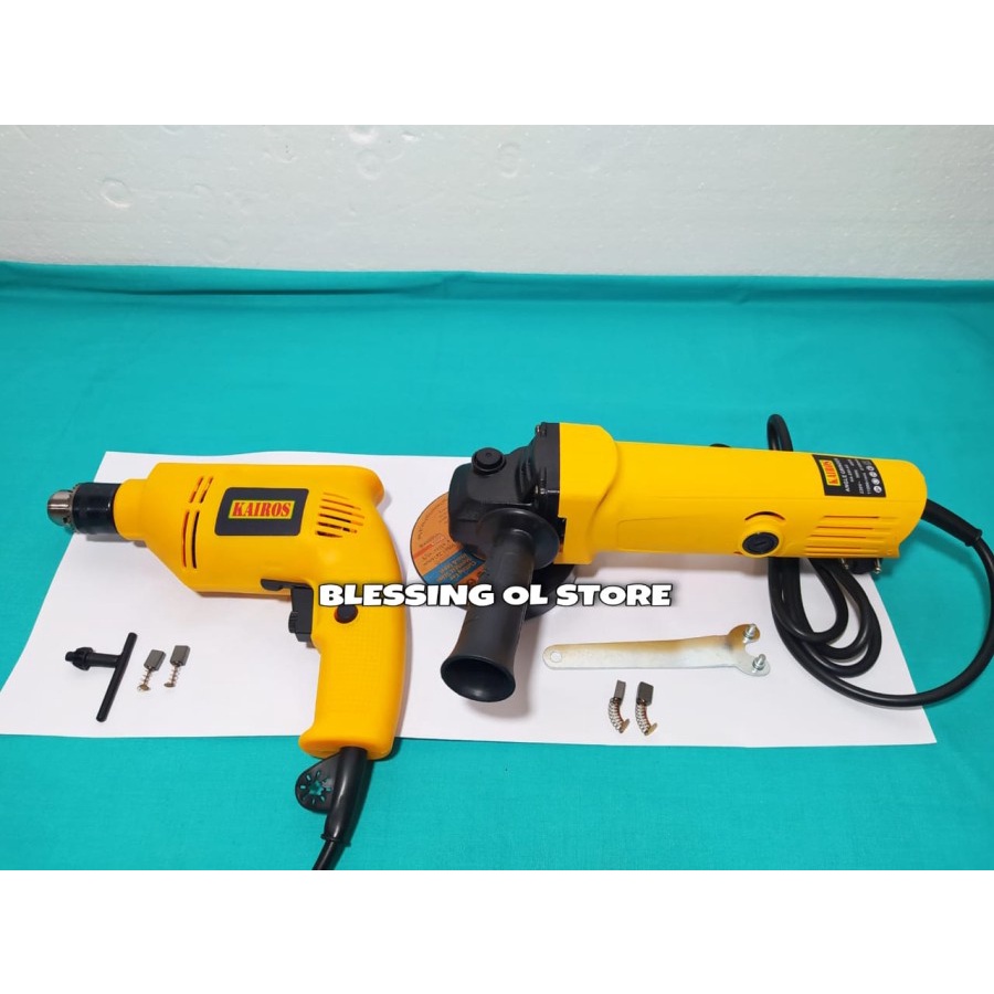GERINDA TANGAN 4" KAIROS + ELECTRIC DRILL / BOR 10 MM
