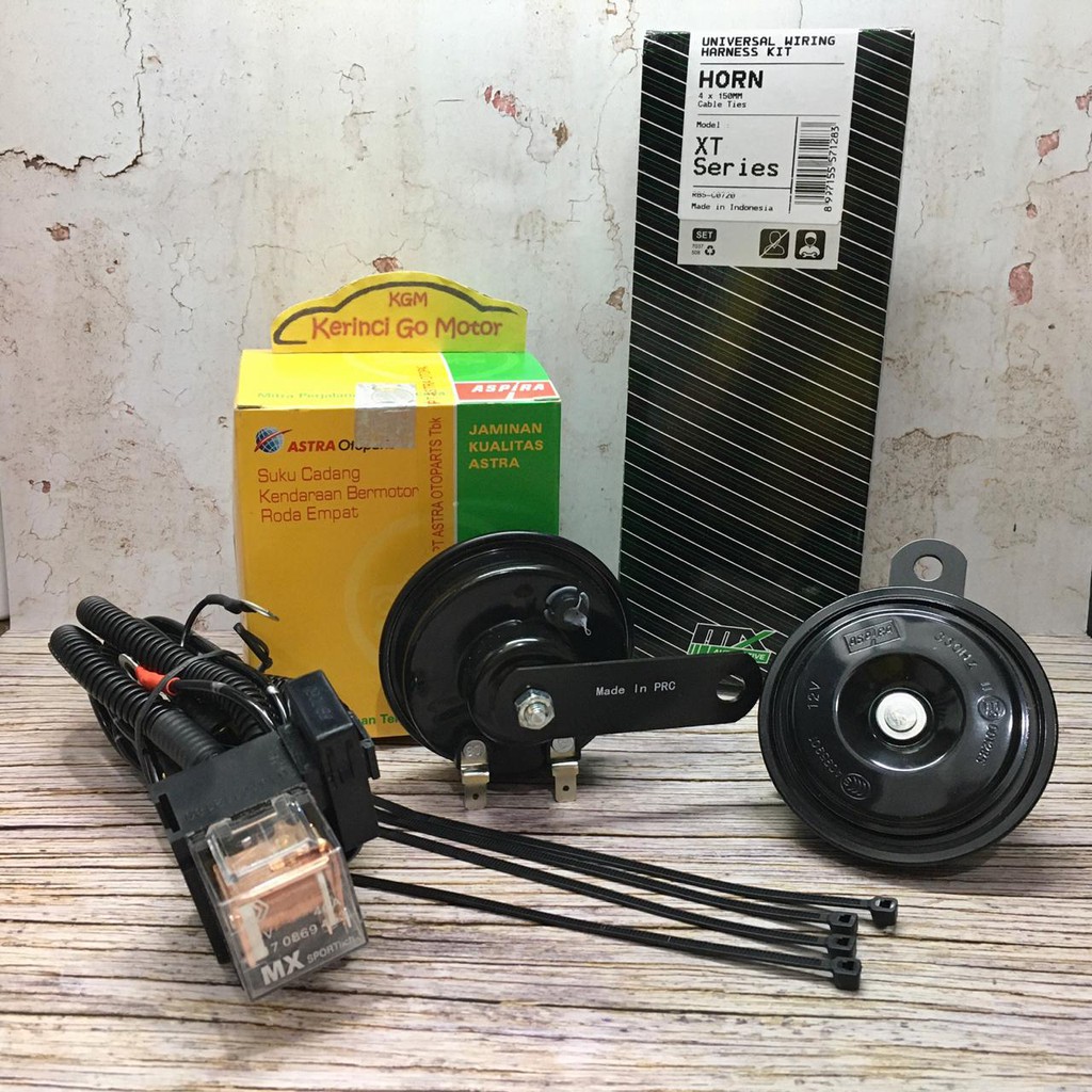 PAKET KLAKSON DISK ASPIRA 11-12VHDS-75HL - RELAY KLAKSON SET MX