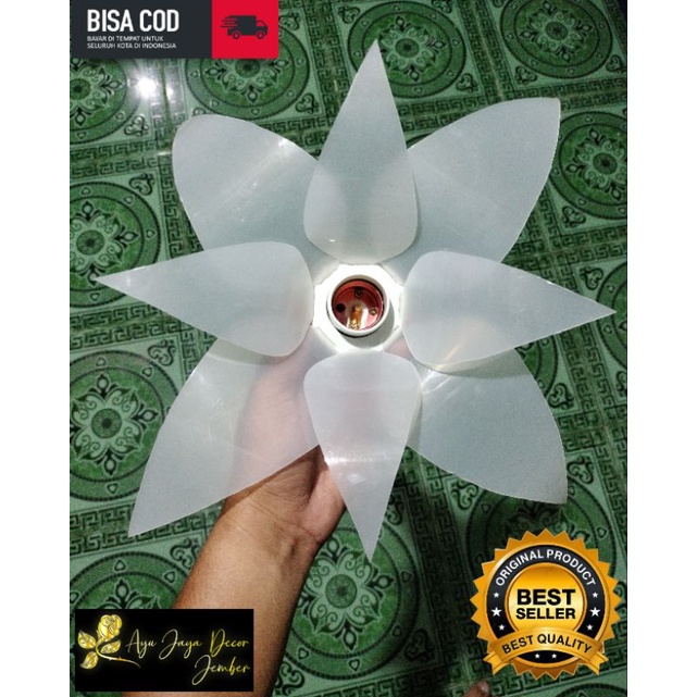 kelopak bunga/kap bunga lampu dekorasi bahan mika kuat awet /ruangan murah cantik dan terlaris diame