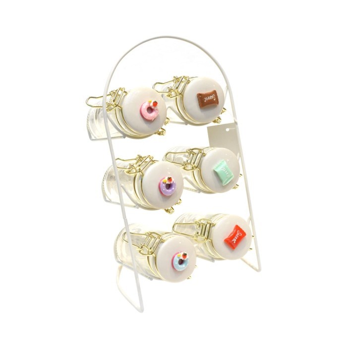 INFORMA - TEMPAT BUMBU HELIO SPICE JAR SET OF 6 WITH RACK bn17