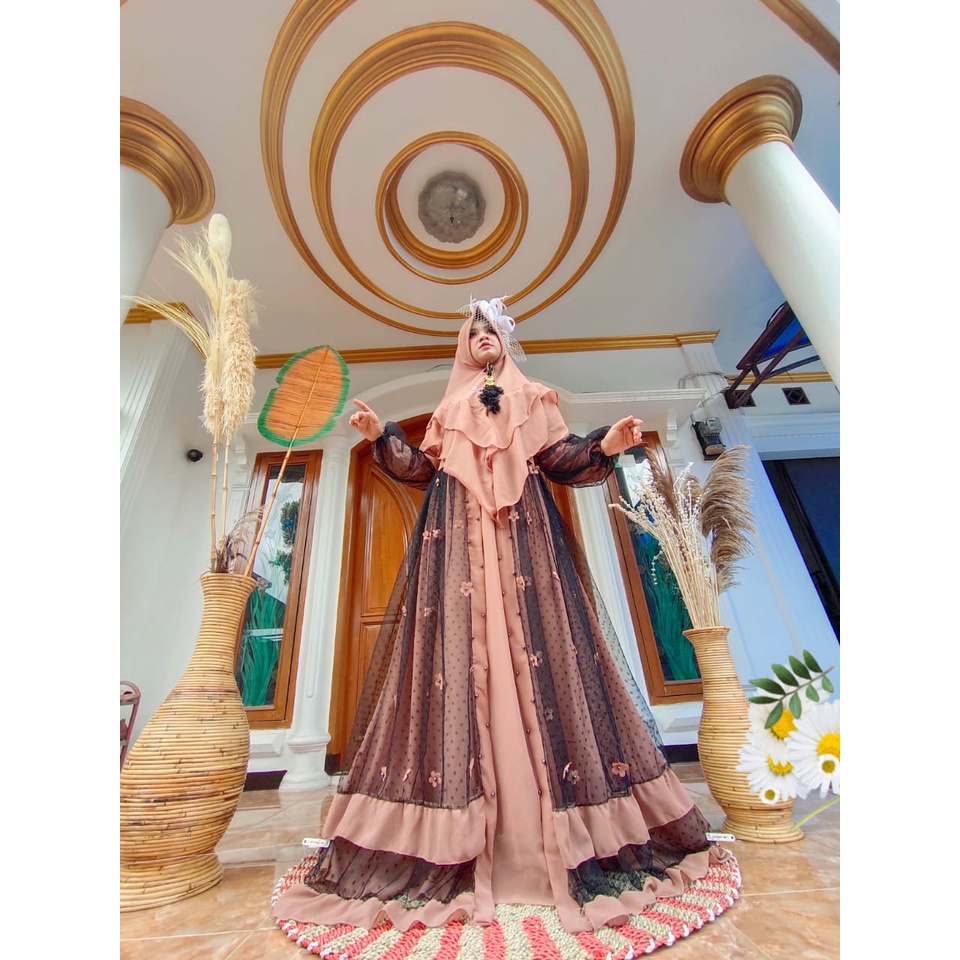 GAMIS brokat tile SET CERUTY BABY DOLL brokat tile berfuring zoyya syari bilbina epik eplik mutiara bunga 3d