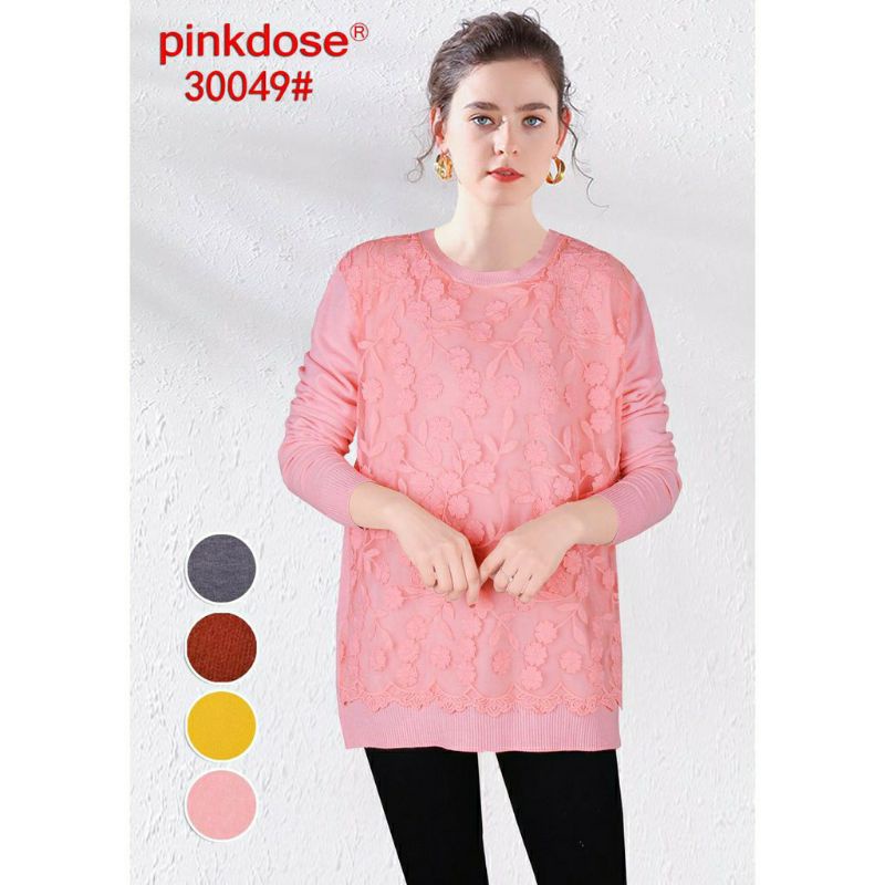 SWEATER RAJUT IMPORT WANITA ATASAN RAJUT 30049 PINKDOSE