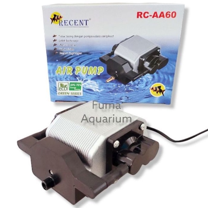 RECENT RC-AA60 POMPA AERATOR AIRPUMP GELEMBUNG UDARA KOLAM AKUARIUM Low Watt