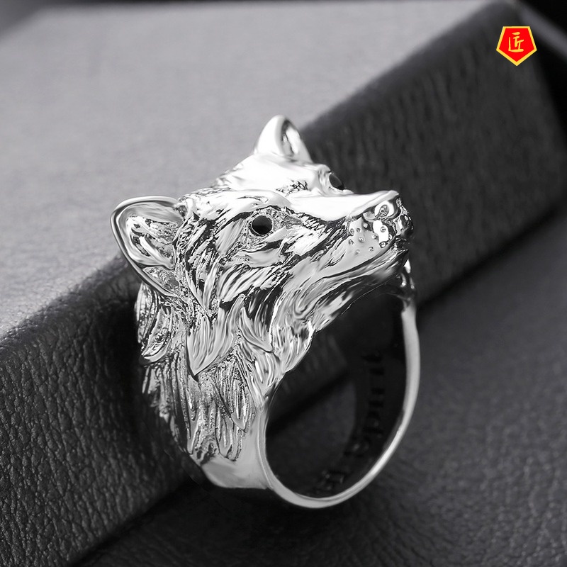 [Ready Stock]Retro Fashion Domineering Wolf Ring