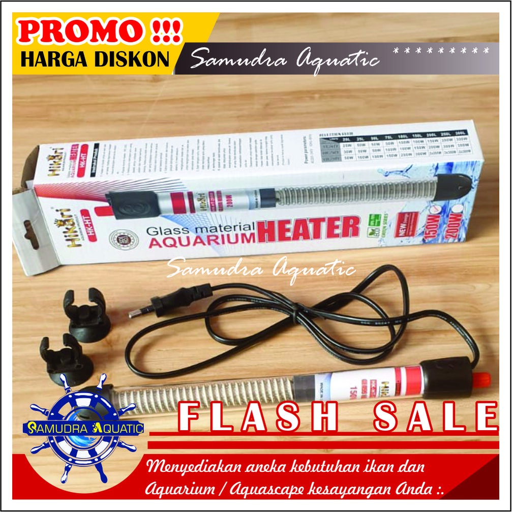 HEATER Pemanas Aquarium 150 Watt, Heater KOLAM, Hiter Penghangat Air Aquarium Aquascape (GRATIS BubleWrap)