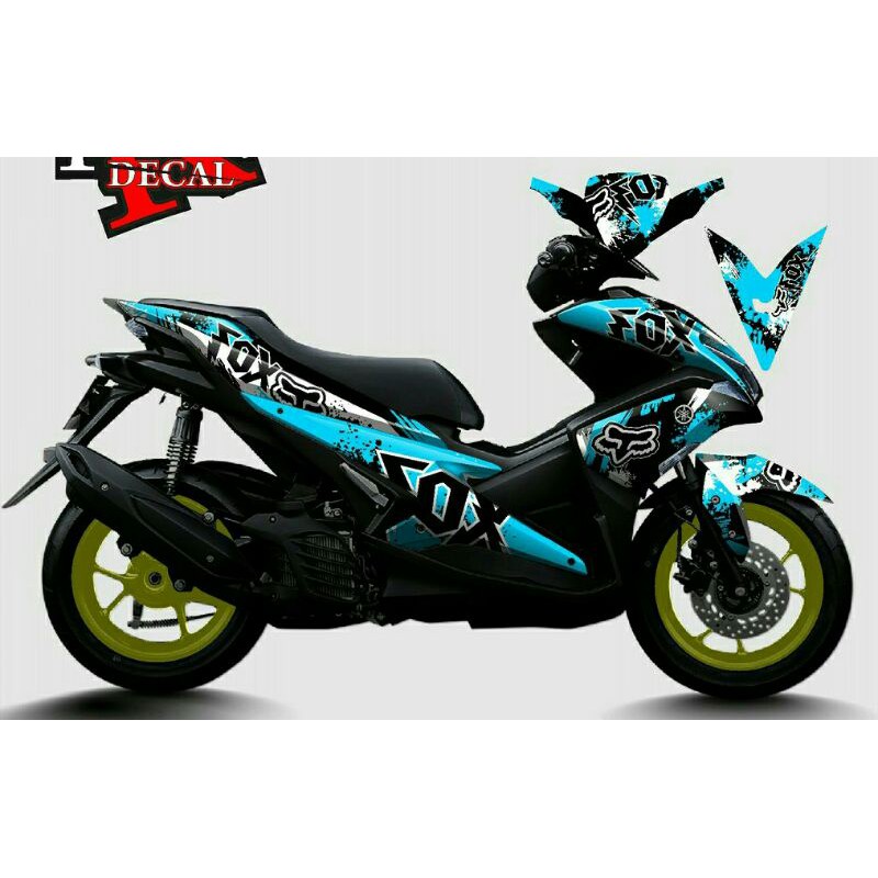 Decal Aerox Fox biru sticker Aerox 155