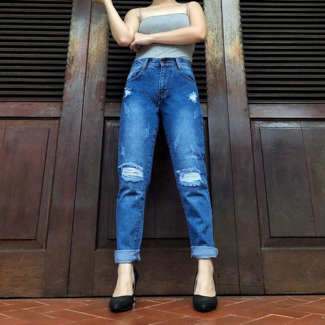 Boyfriend Milano Jeans ( Jeans Sobek Tidak Tembus )