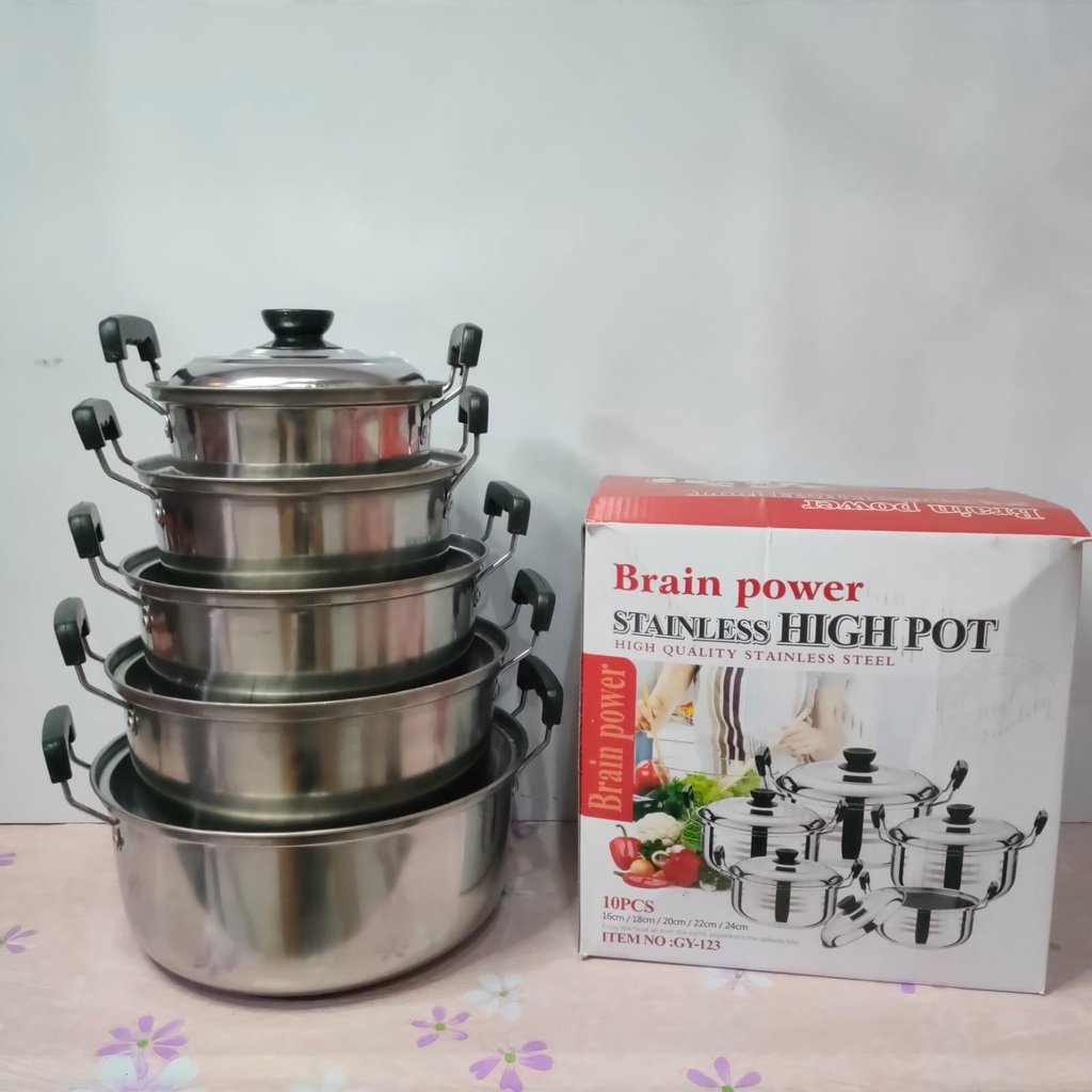 Panci GY123 Set Stainless Steel  High Pot Brain Power