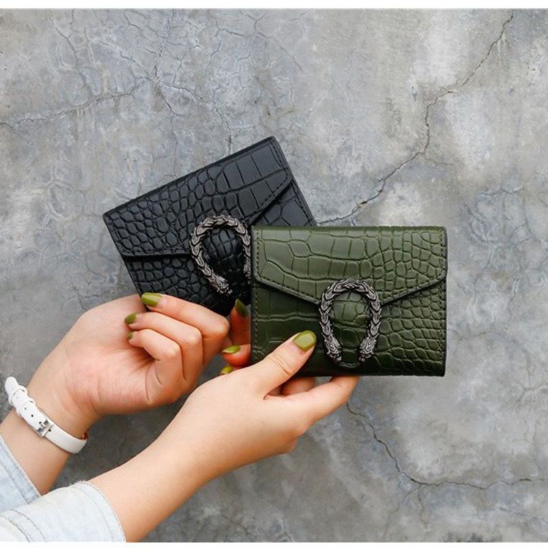 TERBARU!!! Dompet Croco Minimalis Wanita Dompet Lipat Kekinian Fashion Korea Bahan Kulit Premium