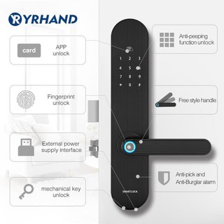 Unik Gagang Pintu  Elektrik  Smart Biometric Fingerprint APP 