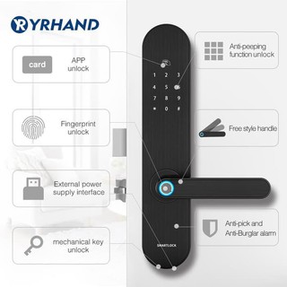  Unik  Gagang  Pintu  Elektrik Smart Biometric Fingerprint APP 