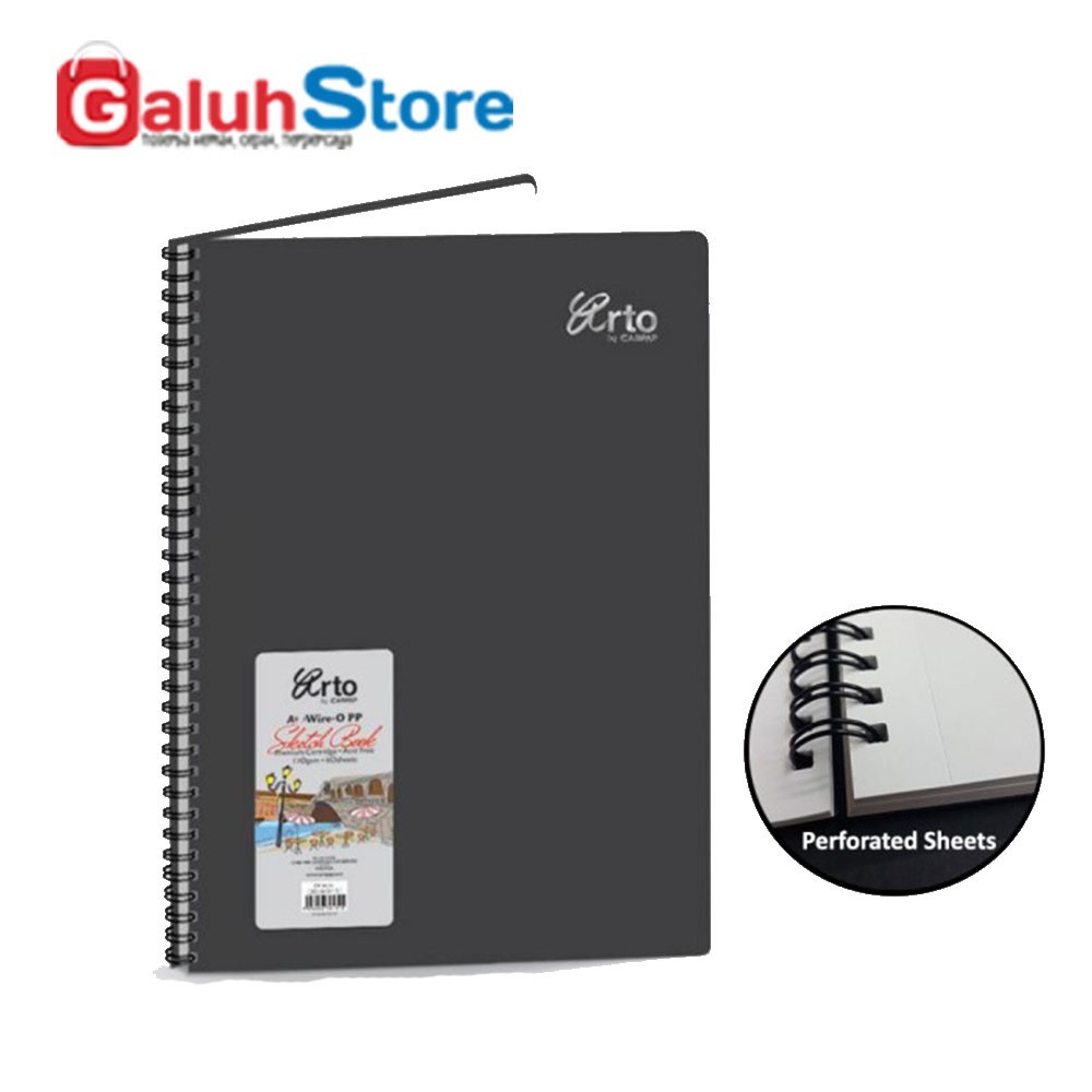 

Arto A5 Wire-O PP Cover Sketch Book 110gsm - Arto Sketchbook A5
