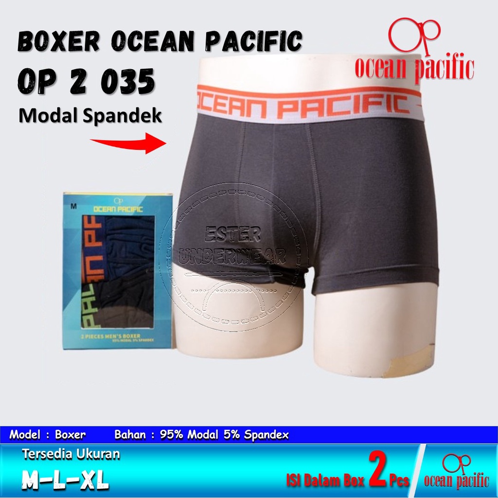 CELANA DALAM BOXER OCEAN PASIFIC OP 2 035 ISI 2 BAHAN MODAL