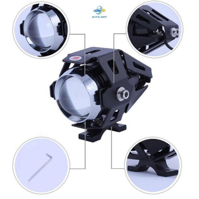 Lampu Sorot Motor Tembak LED Projektor Headlight Cree U5 Lumens 1200 Lampu motor