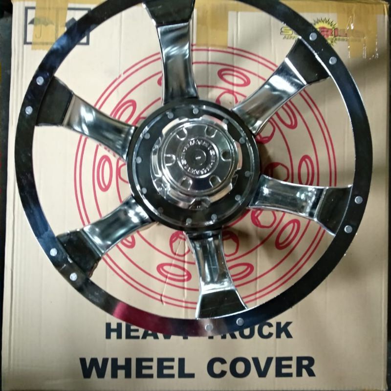Weldop Dop Roda Truk/Bus Medium Ring 16 Belakang Model Spider Chrome (2pcs)