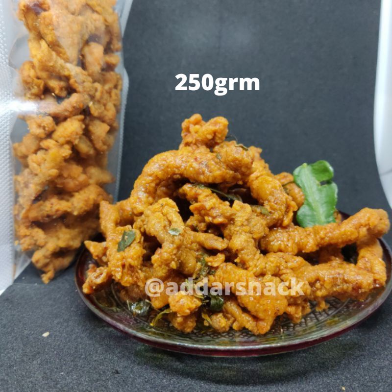 usus ayam crispy pedas daun jeruk netto 250grm