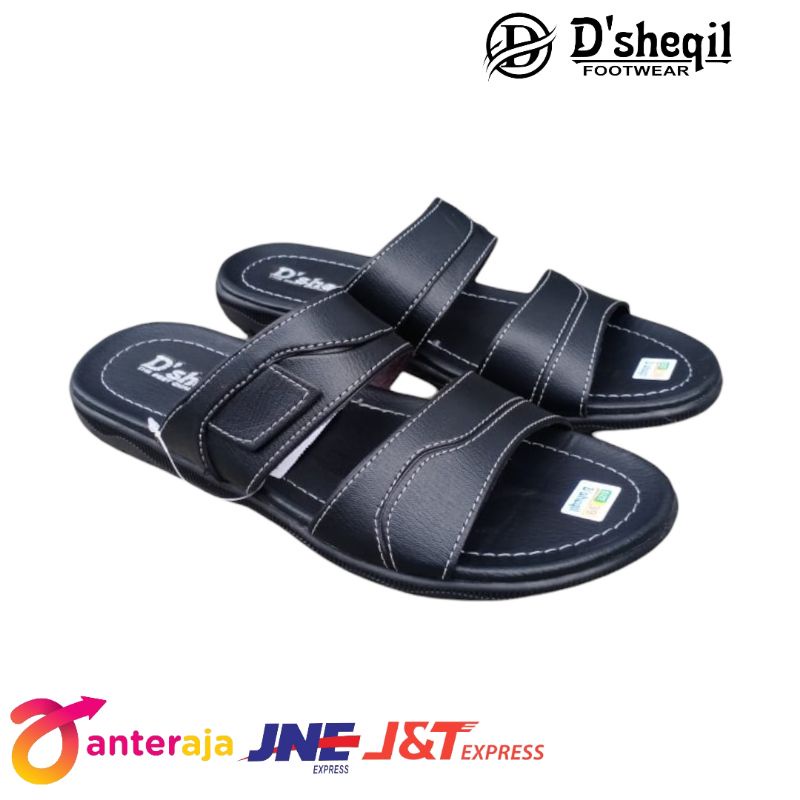 Sandal kulit pria/ sandal slide/ sandal slop pria