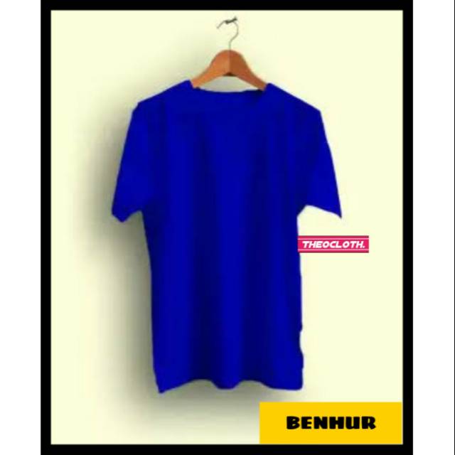 BAJU POLOS PRIA WANITA WARNA BIRU BENHUR KAOS POLOS DISTRO