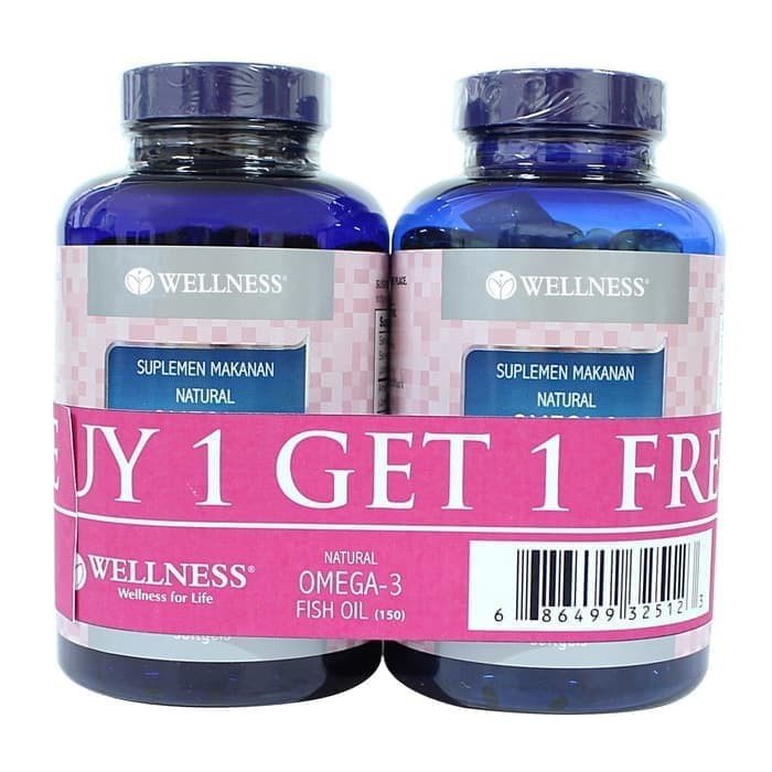 WELLNESS NATURAL OMEGA 3 FISH OIL 150'S BANDED | MINYAK IKAN SALMON omg