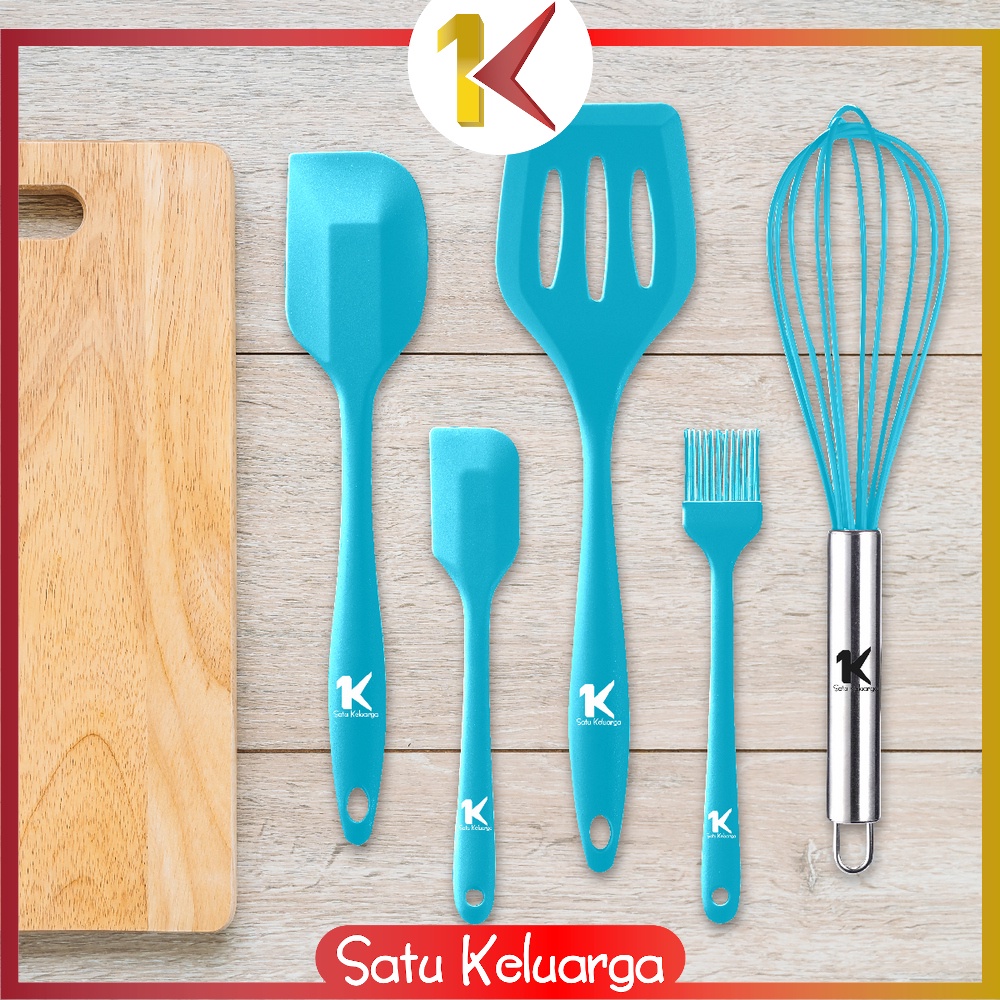 SK-C275 Sutil Silikon Set 5IN1 Silicone Kitchen Utensils Set / Peralatan Dapur Spatula Set Silikon Tahan Panas / Perlengkapan Masak-6