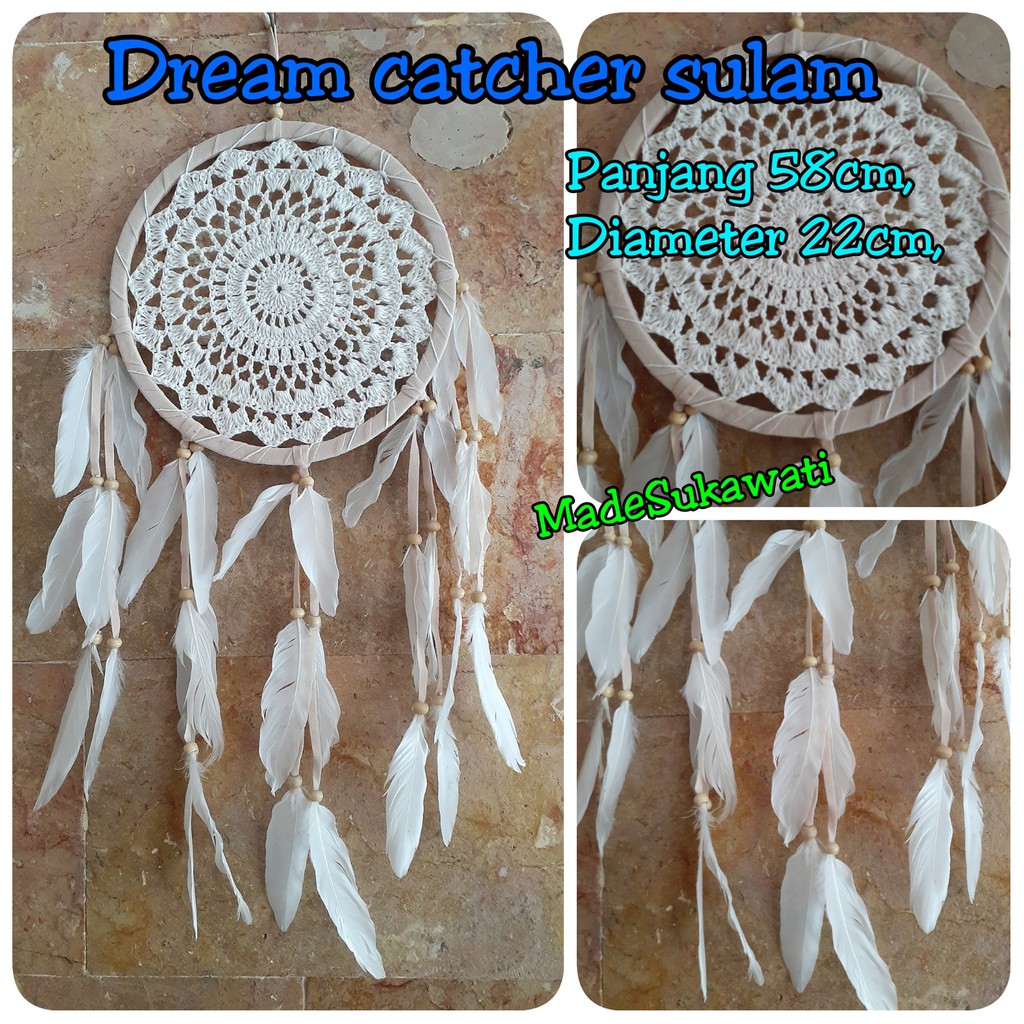 Dream catcher sulam diameter 22cm panjang 58cm