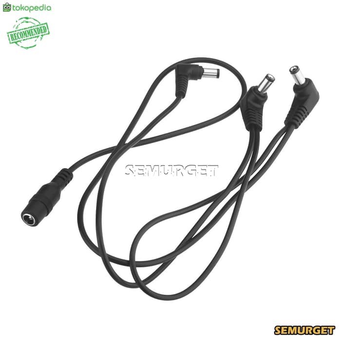 Kabel Gitar 3 Ways Power Supply Cable Untuk Pedal Efek Gitar - Hitam