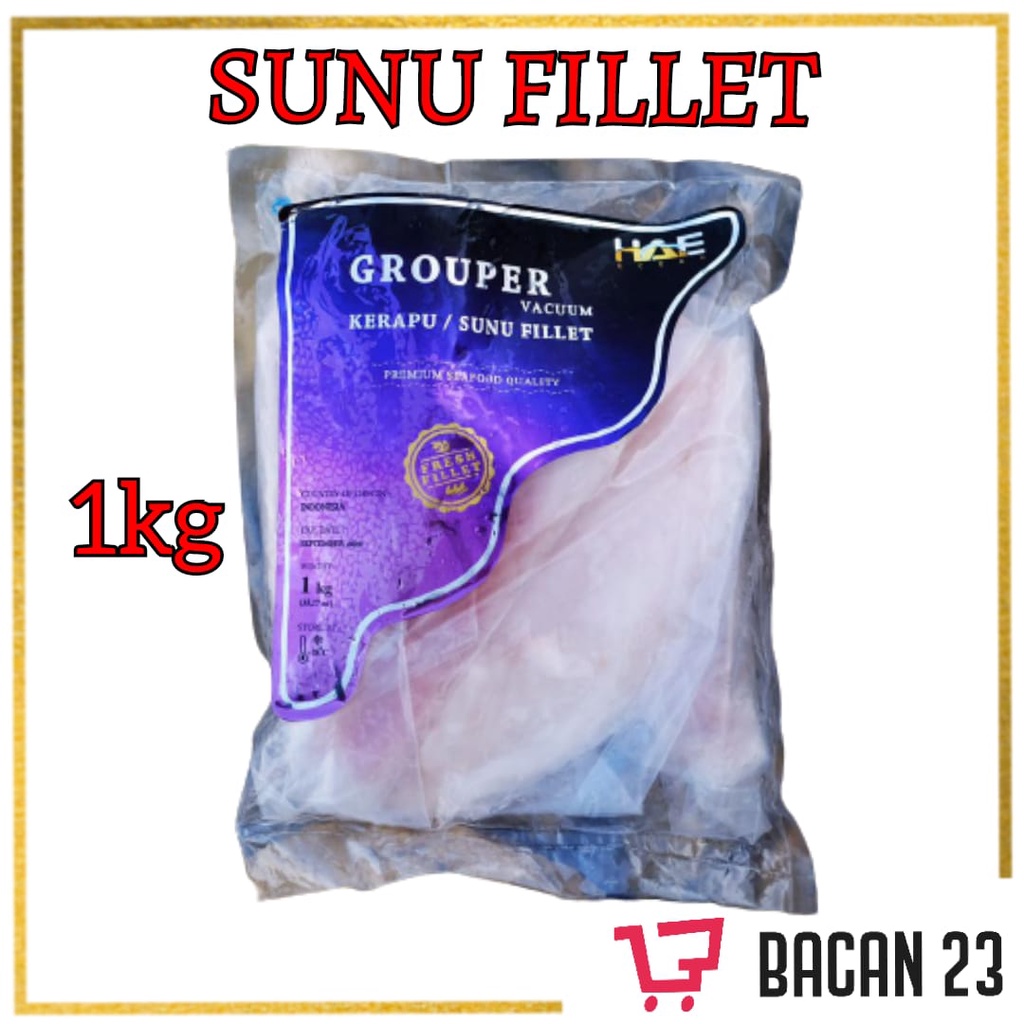 Hae Sunu Fillet ( 1Kg ) / Kerapu Frozen / Ikan Frozen / Kerapu Beku / Bacan 23 - Bacan23