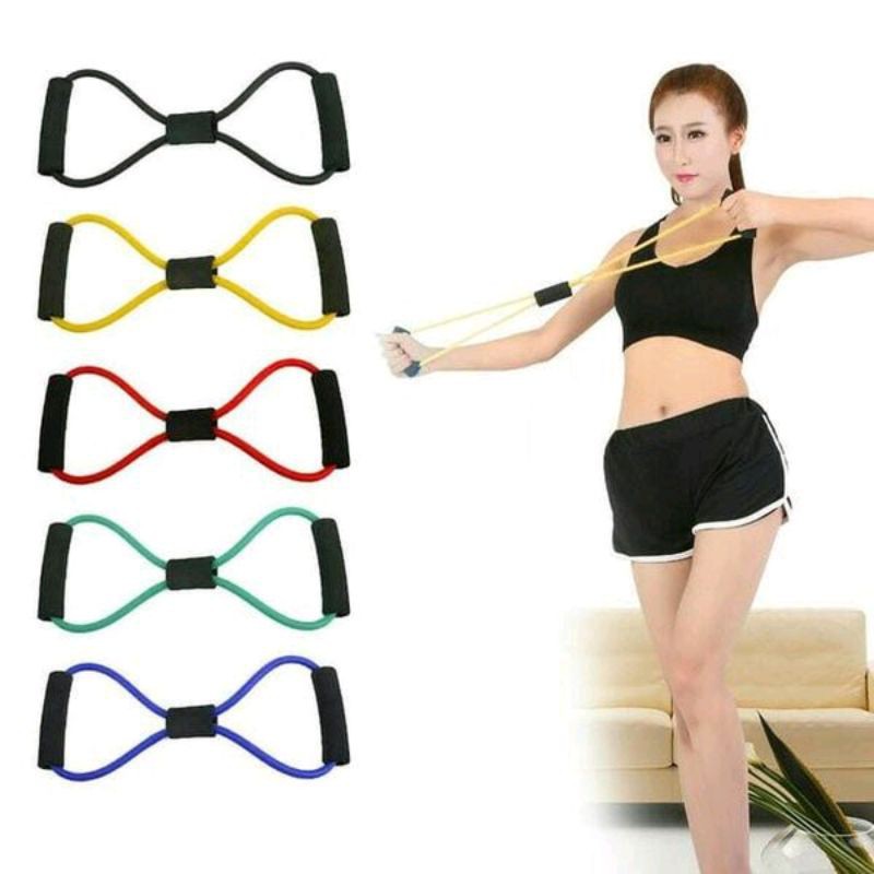 Tali Elastis Yoga Alat Olah Raga Elastic Band Fitness Gym Tali Karet Pilates Stretch Rope