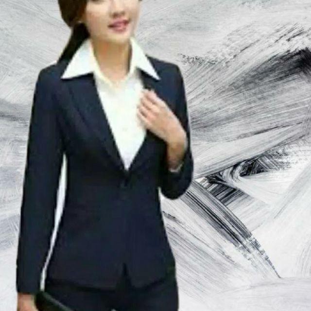 Blazer formal wanita biru navy s sampai 5L