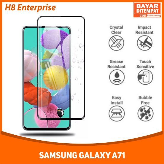 Tempered Glass Full for Samsung Galaxy A71 Tempered Glass 9D Full Layar