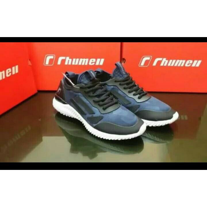 Sepatu Kets Casual Running RHUMELL ILLUSION Pria Cowok Men ORIGINAL - navy 41