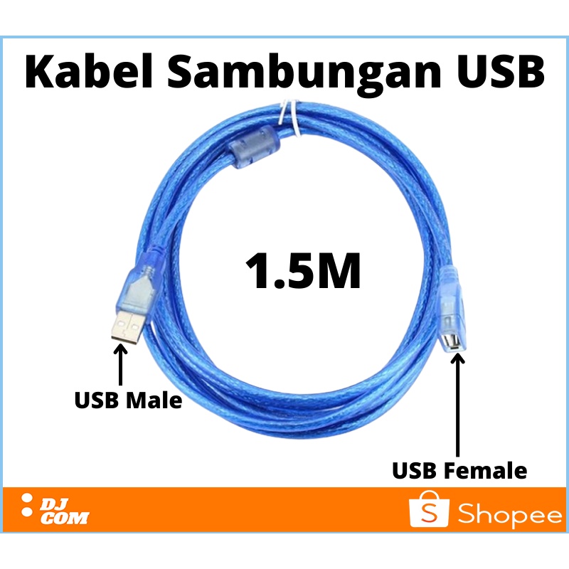 Kabel Sambungan USB Extension Male to Female 1.5m