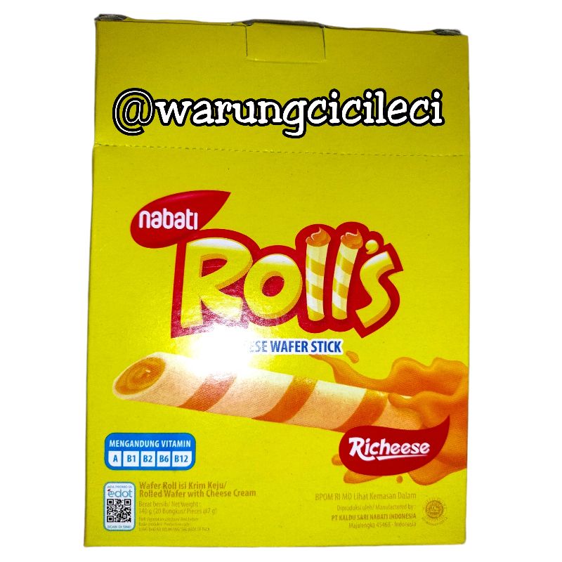 

RICHEESE - NABATI ROLL'S - CHEESE WAFER STICK 7g x 20pcs