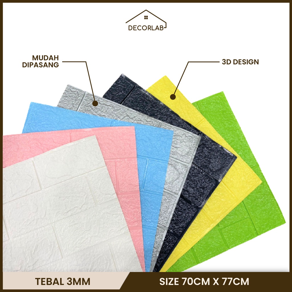 WALLPAPER 3D FOAM - WALLFOAM 3D - WALLPAPER MOTIF BATA TIMBUL - WALLPAPER TIMBUL