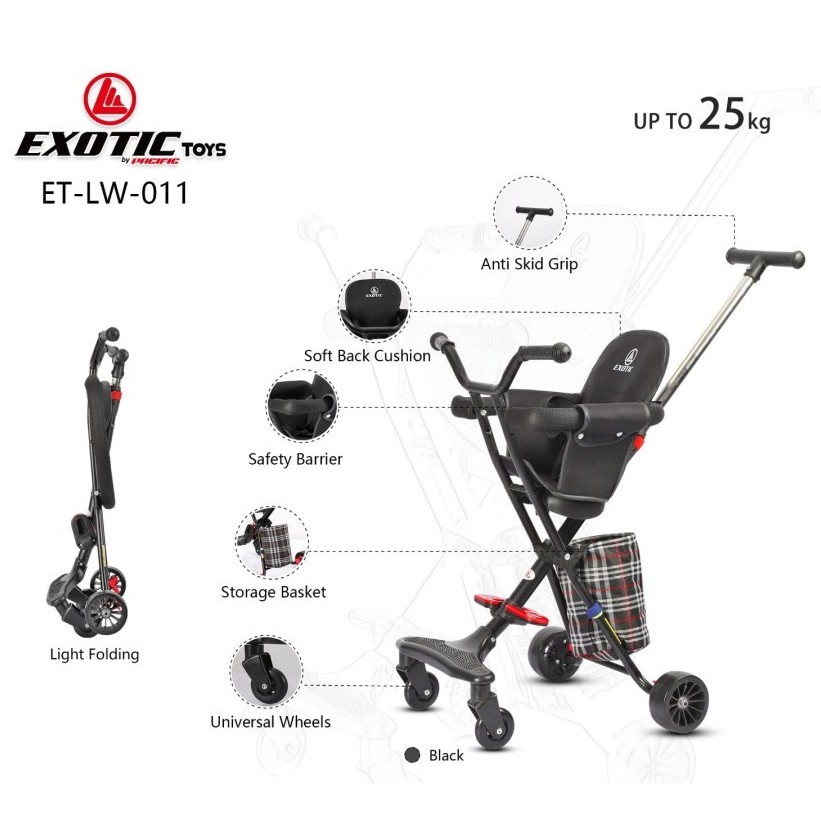 Stroler Anak Bayi Balita Kursi Dorong Micro Stroller Trike Exotic ET LW011 Garansi SNI-1