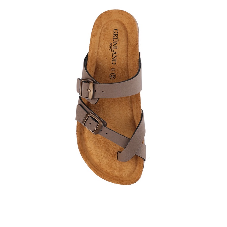 SANDAL JEPIT KULIT GRUNLAND PRIA ORIGINAL CASUAL ASLI COKLAT GRM01