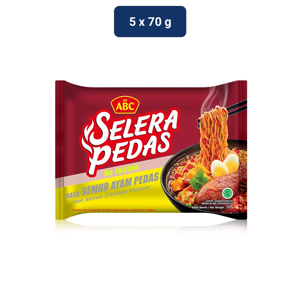 Jual Abc Selera Pedas Mie Instan Semur Ayam Pedas 5 X 70 Gr Shopee