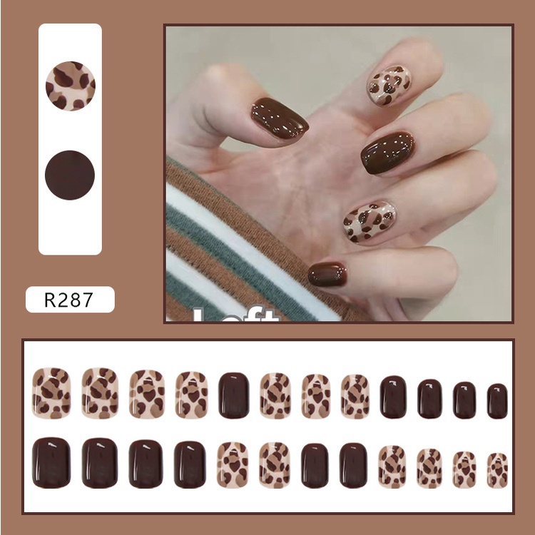 24pcs / Set Kuku Palsu DIY Untuk Nail Art