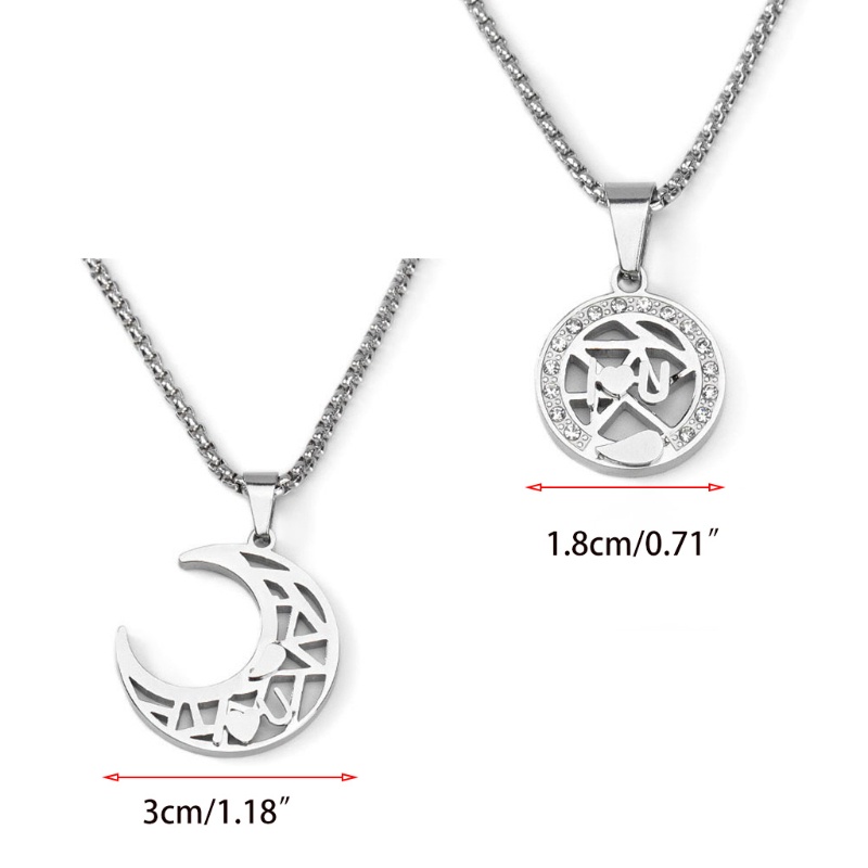 Siy Kalung Rantai Titanium Steel Liontin Hatibulanmatahari 3 Warna Untuk Pasanganpriawanita