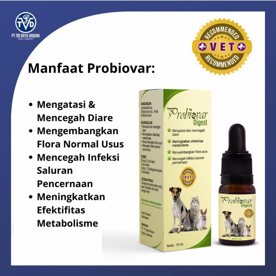 PROBIOVAR UNTUK DIARE KUCING, ANJING, KELINCI