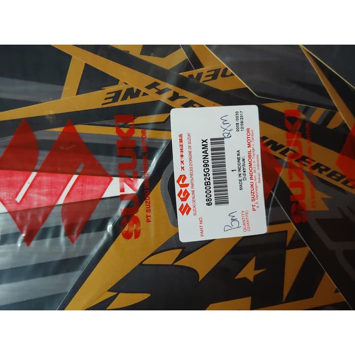 Striping Satria Fu 2014 Hitam Gold Limited Original SGP